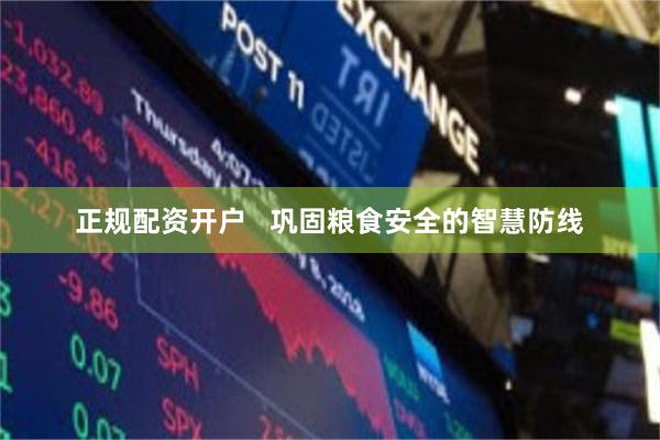 正规配资开户   巩固粮食安全的智慧防线