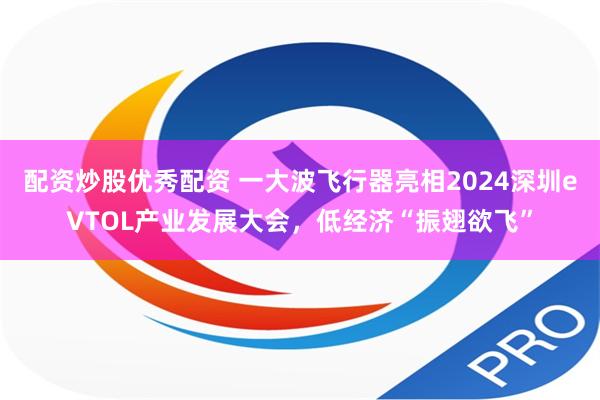 配资炒股优秀配资 一大波飞行器亮相2024深圳eVTOL产业发展大会，低经济“振翅欲飞”