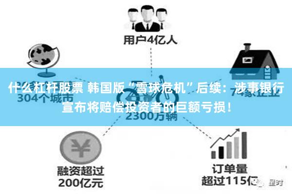 什么杠杆股票 韩国版“雪球危机”后续：涉事银行宣布将赔偿投资者的巨额亏损！