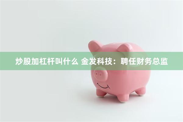 炒股加杠杆叫什么 金发科技：聘任财务总监