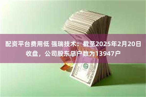 配资平台费用低 强瑞技术：截至2025年2月20日收盘，公司股东总户数为13947户