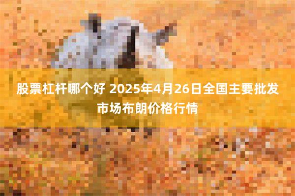 股票杠杆哪个好 2025年4月26日全国主要批发市场布朗价格行情