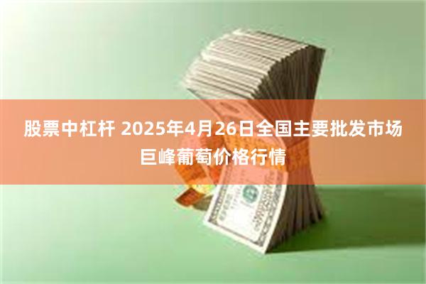 股票中杠杆 2025年4月26日全国主要批发市场巨峰葡萄价格行情