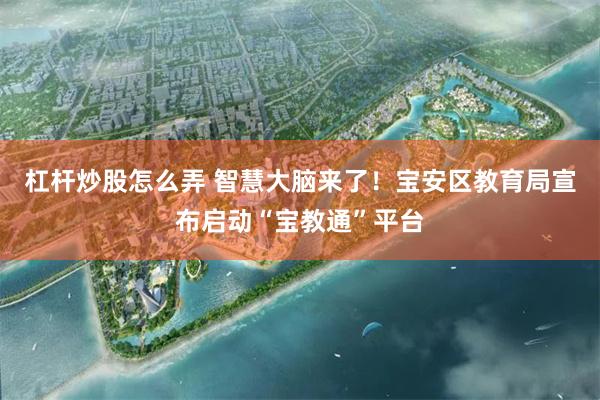 杠杆炒股怎么弄 智慧大脑来了！宝安区教育局宣布启动“宝教通”平台