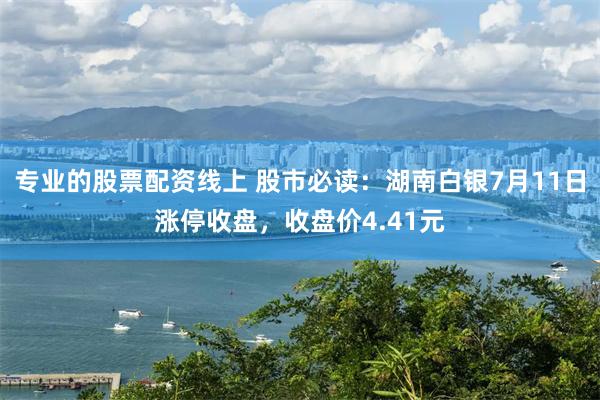 专业的股票配资线上 股市必读：湖南白银7月11日涨停收盘，收盘价4.41元